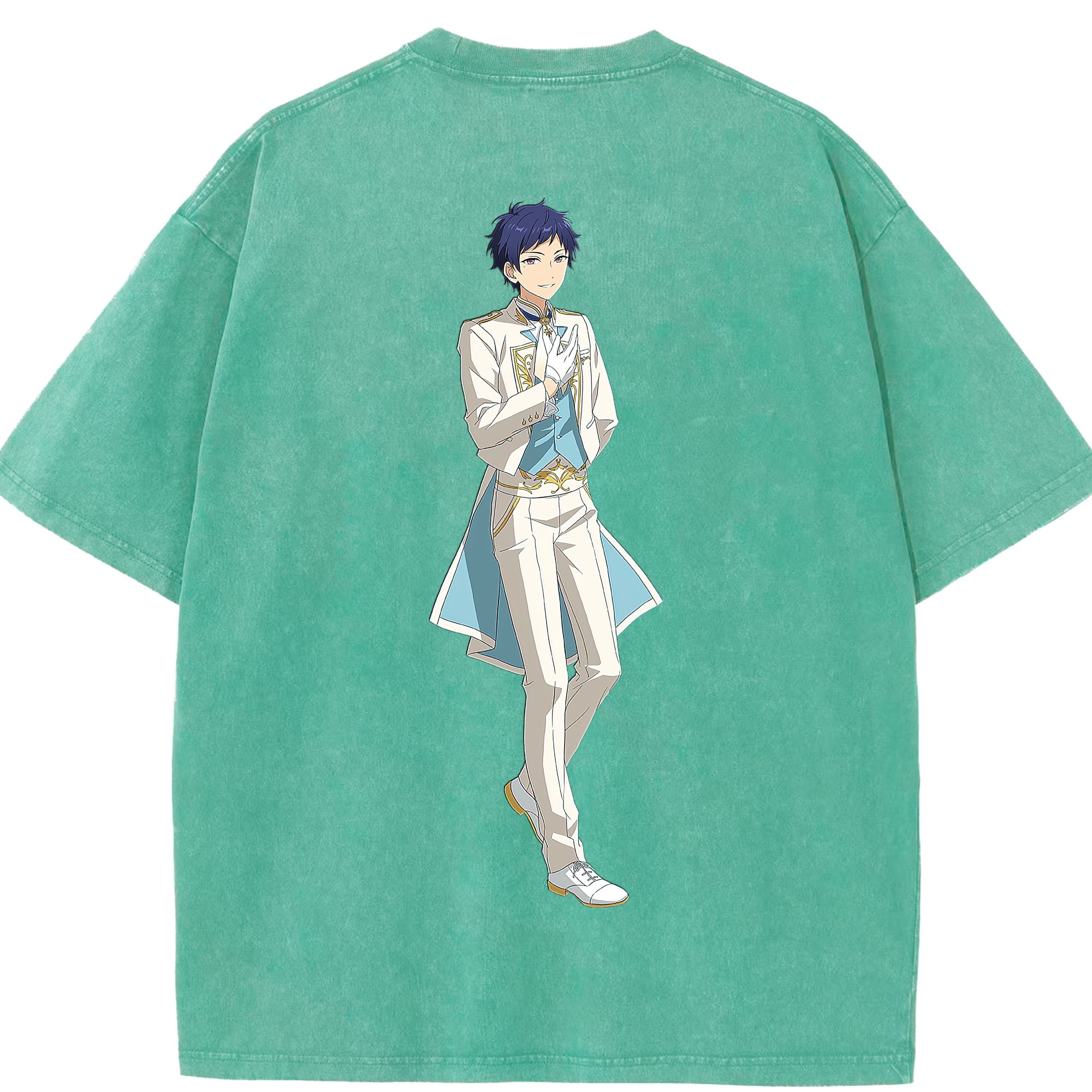 （画像用） あんさんぶるスターズ! Ensemble Stars 綿100% ヴィンテージ風 半袖Tシャツ（背面プリント）